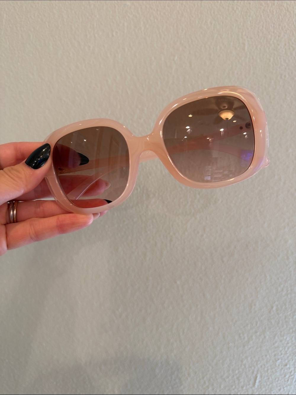Coach Oversized Sunglasses in Blush Pink with Gradient Lenses